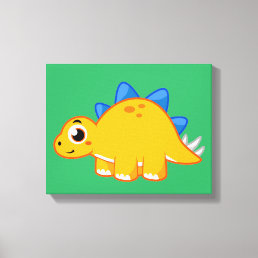 Cute Illustration Of A Stegosaurus. Canvas Print