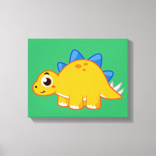 Cute Illustration Of A Stegosaurus Canvas Print