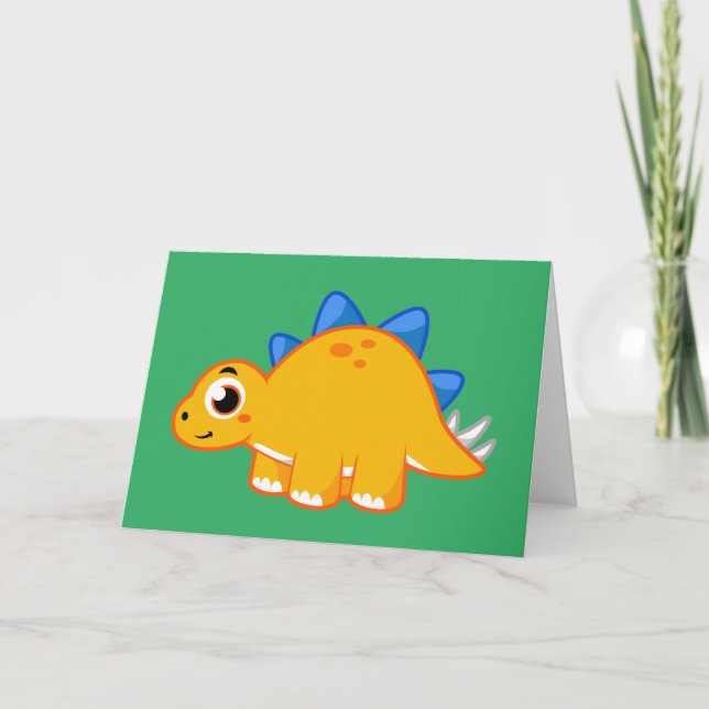 Cute Illustration Of A Stegosaurus. Card (Front)