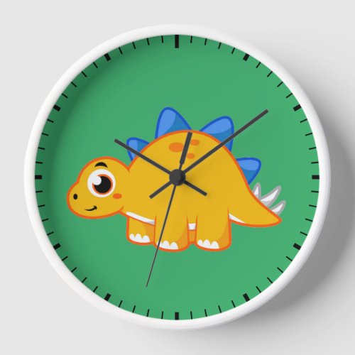 Cute Illustration Of A Stegosaurus Clock