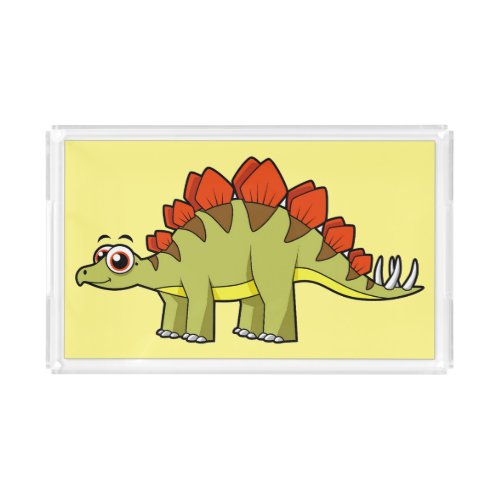 Cute Illustration Of A Stegosaurus Dinosaur Acrylic Tray
