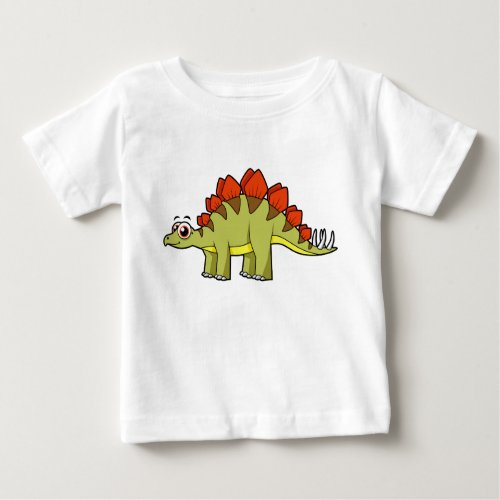 Cute Illustration Of A Stegosaurus Dinosaur Baby T_Shirt