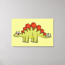 Cute Illustration Of A Stegosaurus Dinosaur. Canvas Print