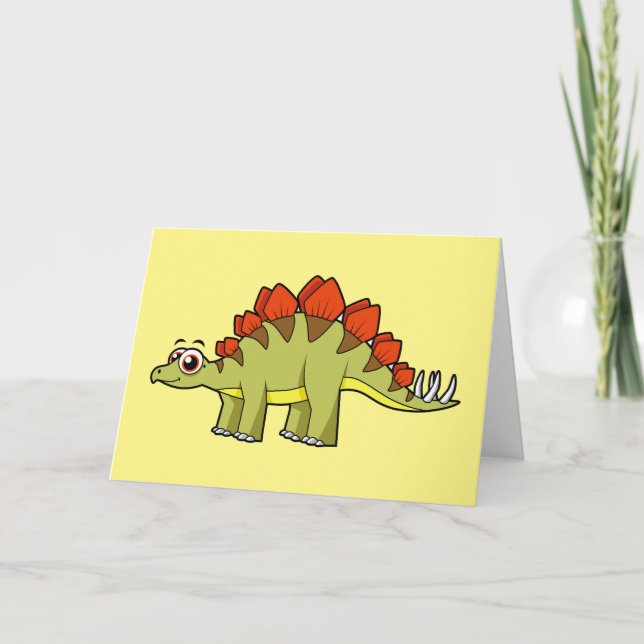 Cute Illustration Of A Stegosaurus Dinosaur. Card (Front)