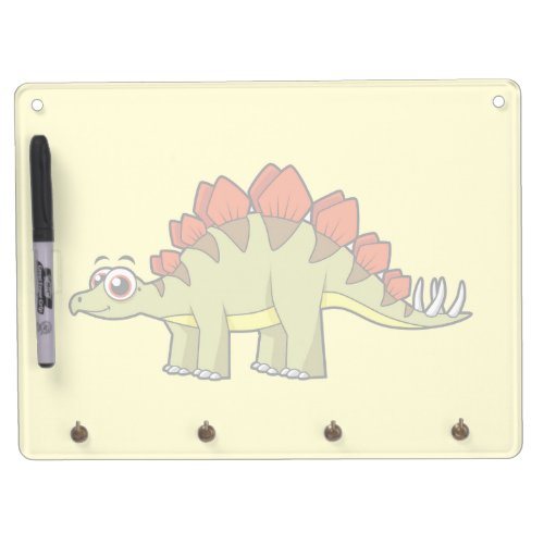 Cute Illustration Of A Stegosaurus Dinosaur Dry Erase Board With Keychain Holder