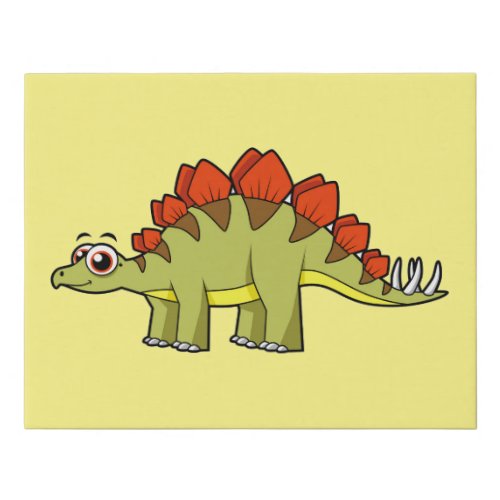 Cute Illustration Of A Stegosaurus Dinosaur Faux Canvas Print
