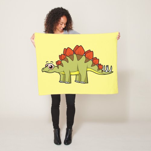 Cute Illustration Of A Stegosaurus Dinosaur Fleece Blanket