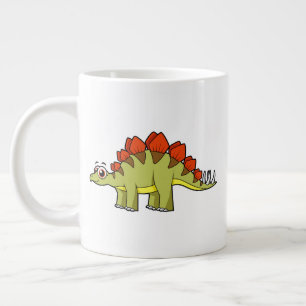 Cute Illustration Of A Stegosaurus Dinosaur. Giant Coffee Mug