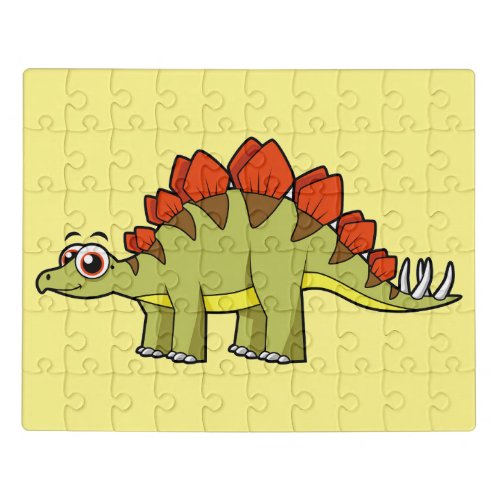 Cute Illustration Of A Stegosaurus Dinosaur Jigsaw Puzzle