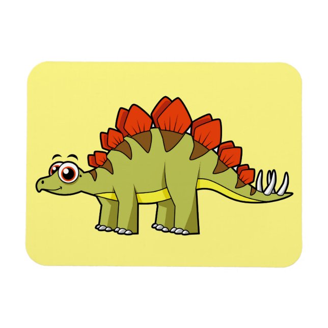 Cute Illustration Of A Stegosaurus Dinosaur. Magnet (Horizontal)