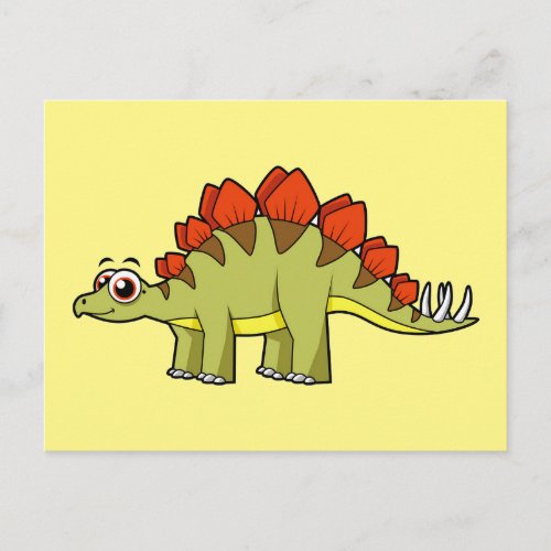 Cute Illustration Of A Stegosaurus Dinosaur Postcard