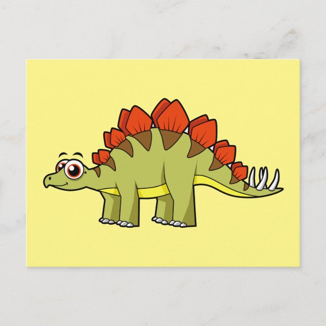 Cute Illustration Of A Stegosaurus Dinosaur. Postcard (Front)