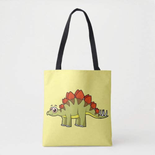 Cute Illustration Of A Stegosaurus Dinosaur Tote Bag