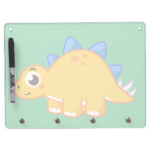 Cute Illustration Of A Stegosaurus. Dry Erase Board With Keychain Holder