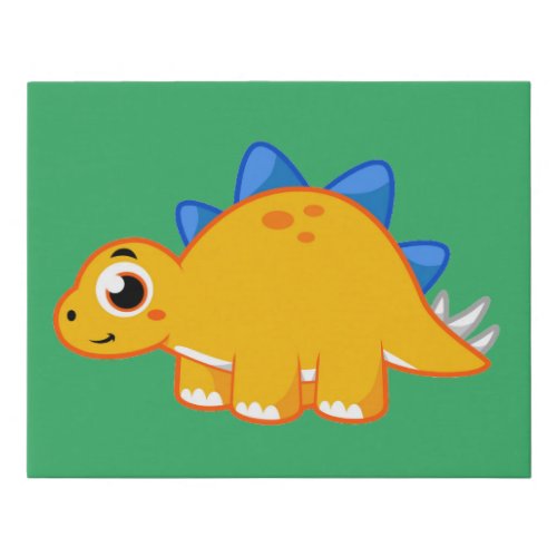 Cute Illustration Of A Stegosaurus Faux Canvas Print