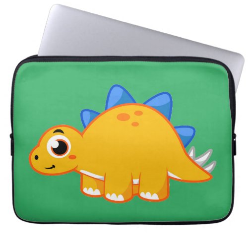 Cute Illustration Of A Stegosaurus Laptop Sleeve