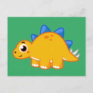 Cute Illustration Of A Stegosaurus. Postcard