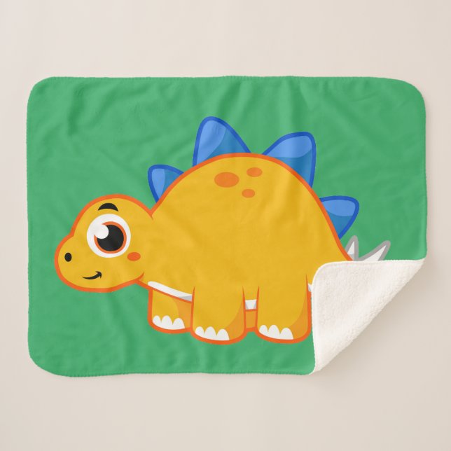 Cute Illustration Of A Stegosaurus. Sherpa Blanket (Front (Horizontal))