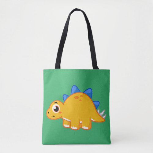 Cute Illustration Of A Stegosaurus Tote Bag
