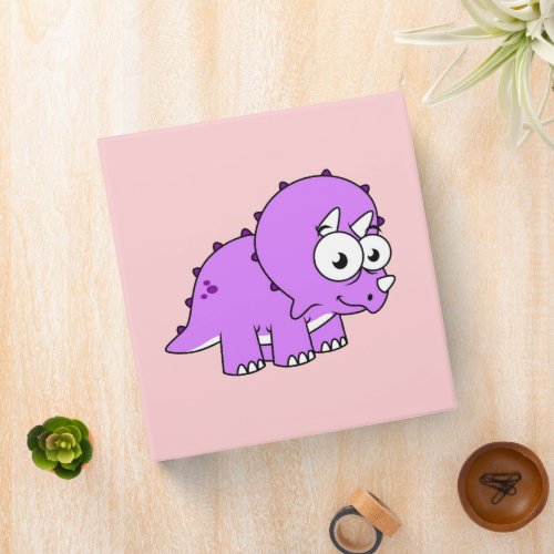 Cute Illustration Of A Triceratops 3 Ring Binder