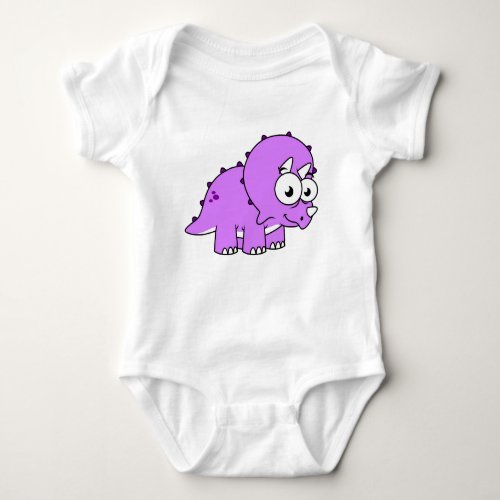 Cute Illustration Of A Triceratops Baby Bodysuit