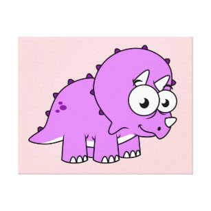 Cute Illustration Of A Triceratops. Canvas Print