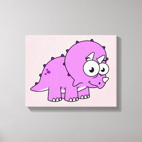 Cute Illustration Of A Triceratops Canvas Print