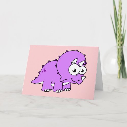 Cute Illustration Of A Triceratops Card