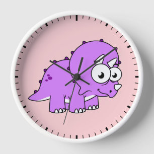 Cute Illustration Of A Triceratops. Clock