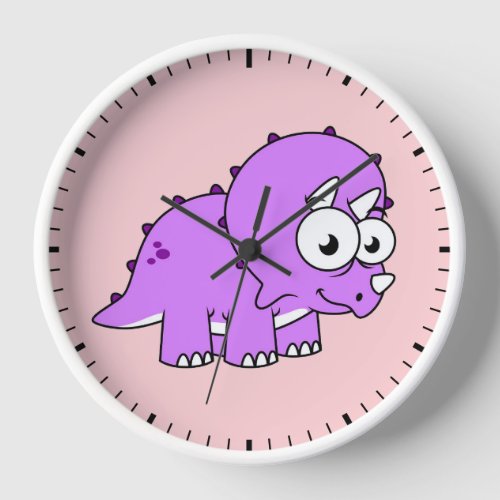 Cute Illustration Of A Triceratops Clock