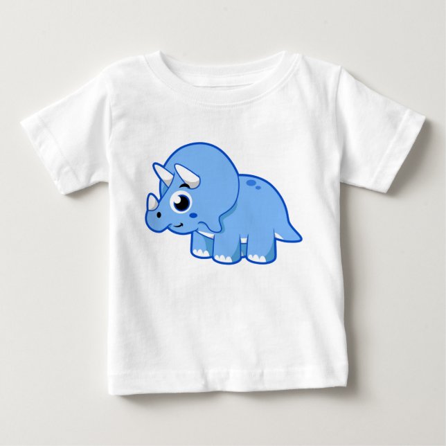 Cute Illustration Of A Triceratops Dinosaur. Baby T-Shirt (Front)