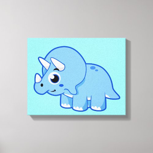 Cute Illustration Of A Triceratops Dinosaur Canvas Print