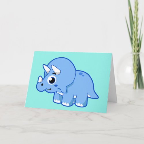 Cute Illustration Of A Triceratops Dinosaur Card