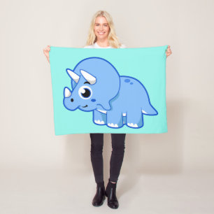 Cute Illustration Of A Triceratops Dinosaur. Fleece Blanket