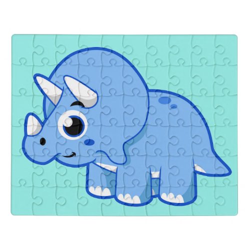 Cute Illustration Of A Triceratops Dinosaur Jigsaw Puzzle