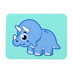 Cute Illustration Of A Triceratops Dinosaur. Magnet