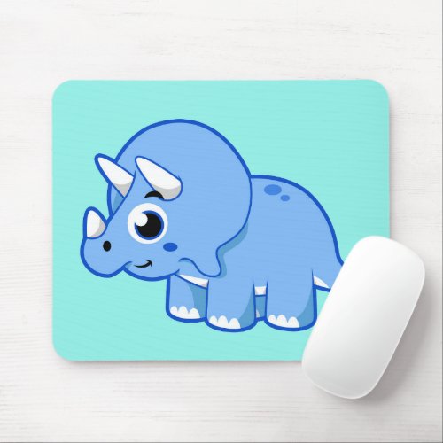 Cute Illustration Of A Triceratops Dinosaur Mouse Pad