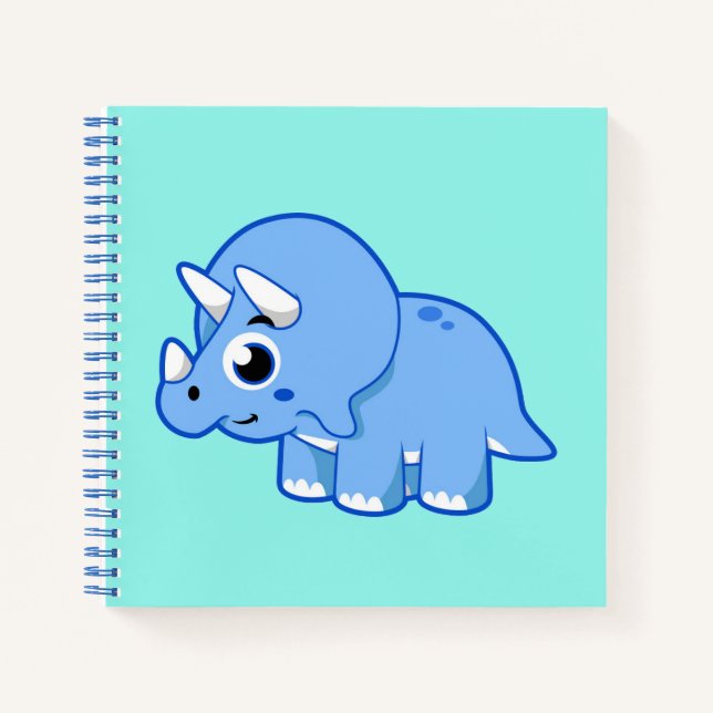 Cute Illustration Of A Triceratops Dinosaur. Notebook (Front)