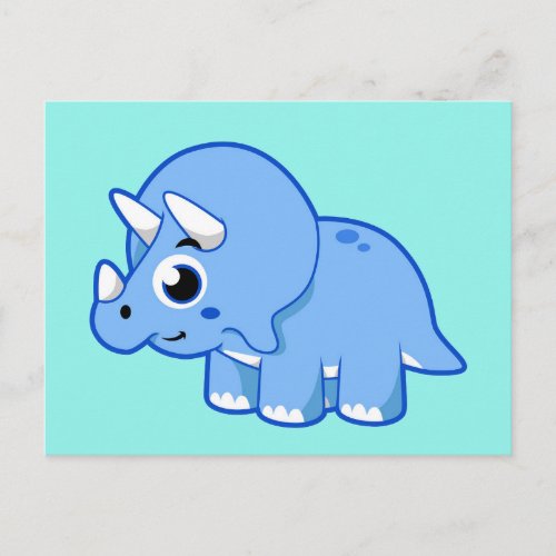 Cute Illustration Of A Triceratops Dinosaur Postcard