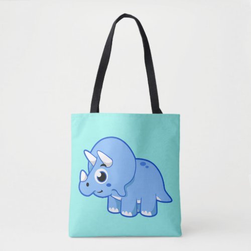 Cute Illustration Of A Triceratops Dinosaur Tote Bag