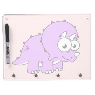 Cute Illustration Of A Triceratops. Dry Erase Board With Keychain Holder