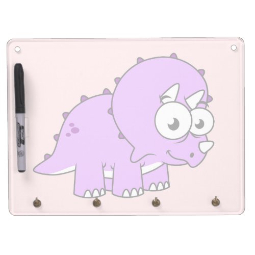 Cute Illustration Of A Triceratops Dry Erase Board With Keychain Holder