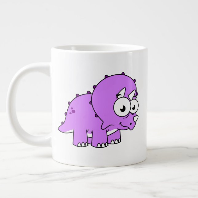 Cute Illustration Of A Triceratops. Giant Coffee Mug (Left)
