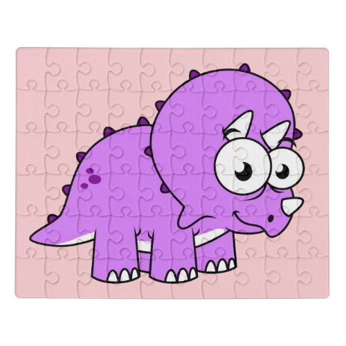 Cute Illustration Of A Triceratops Jigsaw Puzzle