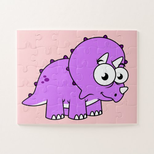 Cute Illustration Of A Triceratops Jigsaw Puzzle