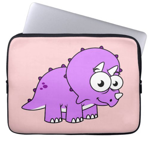 Cute Illustration Of A Triceratops Laptop Sleeve