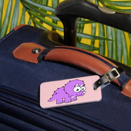 Cute Illustration Of A Triceratops Luggage Tag