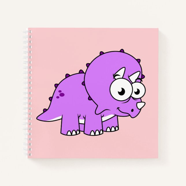 Cute Illustration Of A Triceratops. Notebook (Front)
