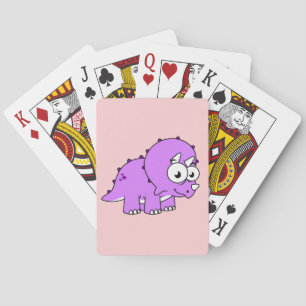 Cute Illustration Of A Triceratops. Poker Cards