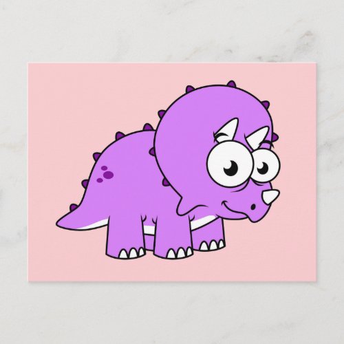 Cute Illustration Of A Triceratops Postcard